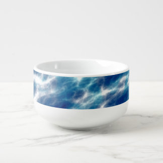 Blue and White Abstract Soup Mug
