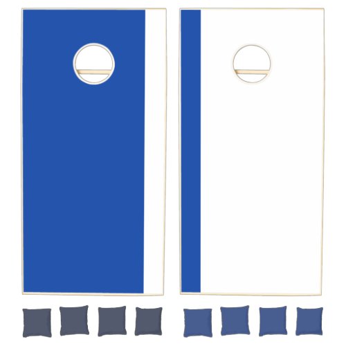 Blue and White Add Your Logo Cornhole Set