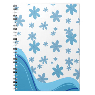 Blue and white aesthetic spiral notebook. notebook