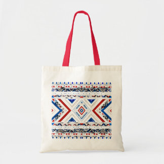 Blue and White African Geometric Tote Bag