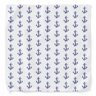 Blue and white anchor bandana