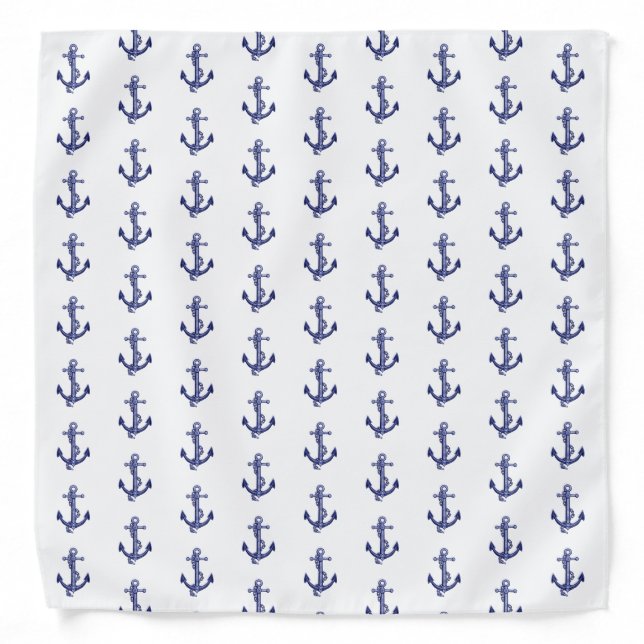 Blue and white anchor bandana (Front)