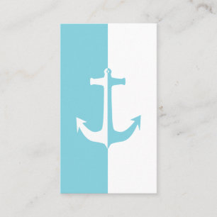 Blue and White Anchor Business Card