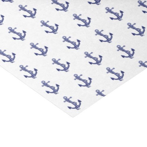 Blue and white anchor tissue paper