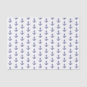 Blue and white anchor tissue paper