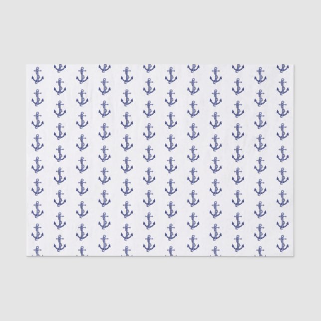 Blue and white anchor tissue paper (Front)