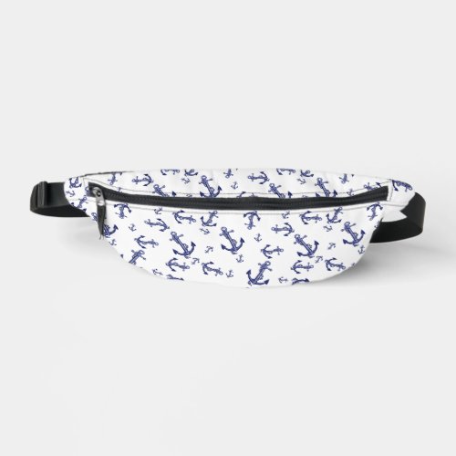 Blue and white anchors  fanny pack