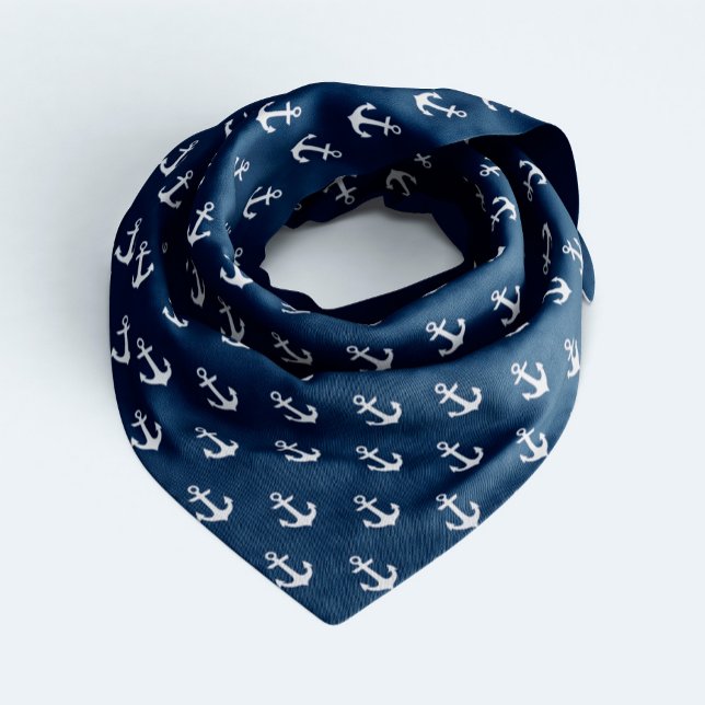 Blue and White Anchors Pattern Bandana (Creator Uploaded)