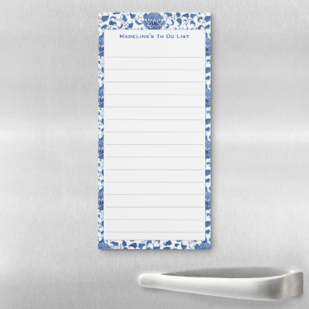 Blue And White Antique Chinoiserie Chic To-do List Magnetic Notepad