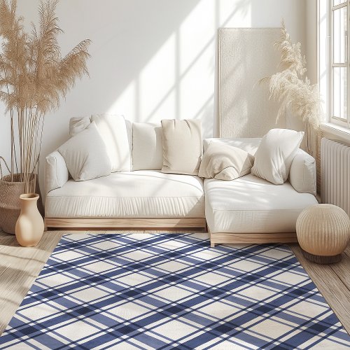 Blue and White Area Rug