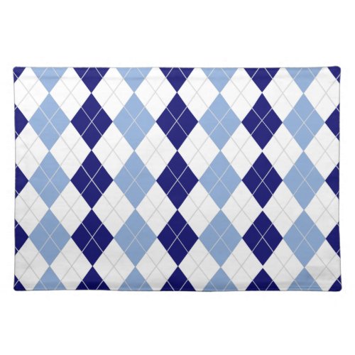 Blue and White Argyle Cloth Placemat