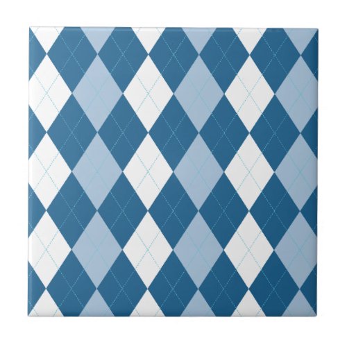 Blue and White Argyle Tile