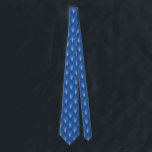 Blue and white Art Deco pattern Neck Tie<br><div class="desc">Blue and white Art Deco seamless pattern with an option to change the background color.</div>