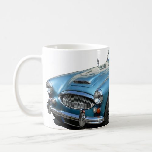 Blue and white Austin Healey 3000 Sports Car Coffee Mug