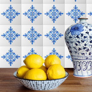 Blue and White Azulejo Portuguese Spanish Kitchen Ceramic Tile