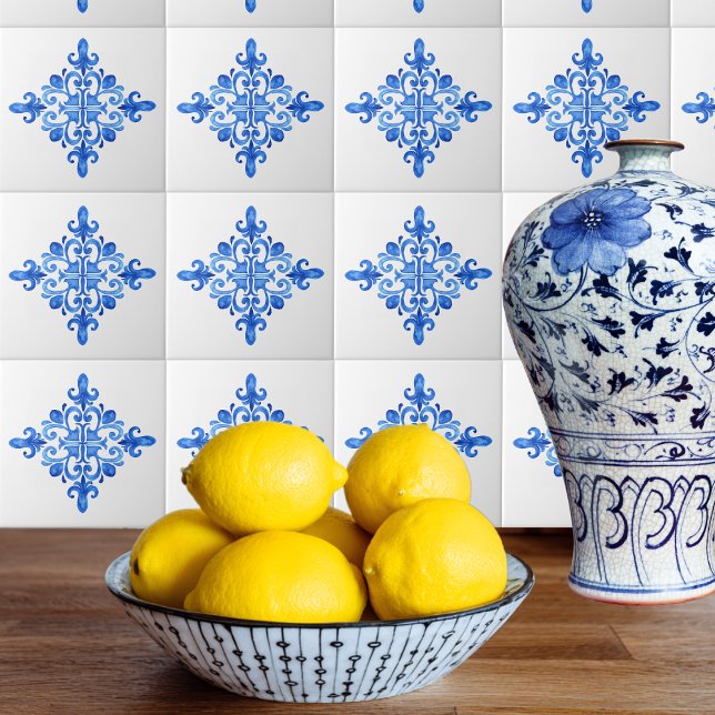 Blue and White Azulejo Portuguese Spanish Kitchen Ceramic Tile (Creator Uploaded)
