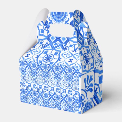 Blue and White Azulejo Spanish Azul Pattern  Favor Boxes