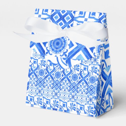 Blue and White Azulejo Spanish Azul Pattern Favor Boxes