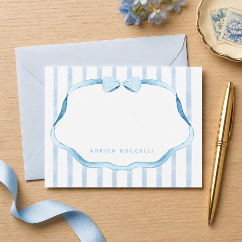 Blue and White Baby Boy Stationery Note Card