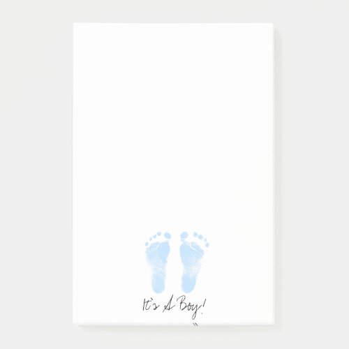 Blue and White Baby Footprints Post_it Notes