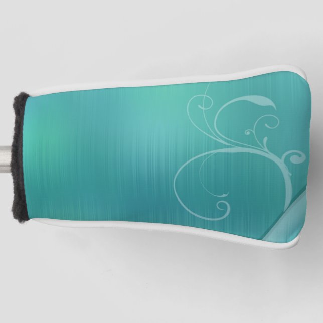 Blue and white background Putter Golf Head Cover (Front)