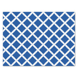 Blue And White Bamboo Trellis Pattern Tissue Paper