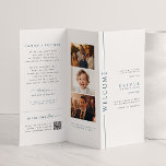 Blue and White Bar Mitzvah Trifold Program<br><div class="desc">Make your wedding day uniquely yours with our customizable minimalist navy blue and white trifold program. There is a diy element to this product - you will need to fold it yourself in a brochure style. It includes information on the honors, the event timeline, a bar mitzvah guide, reception, in...</div>