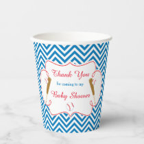 Blue and White Baseball Baby Shower party Paper Cups