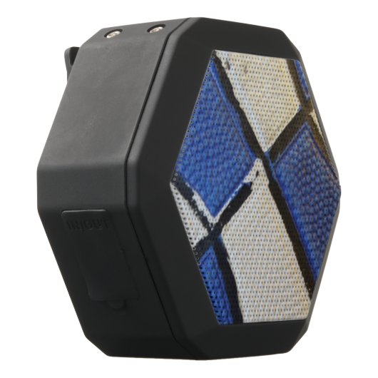 Blue and White Basketball Abstract Black Bluetooth Speaker (Right)