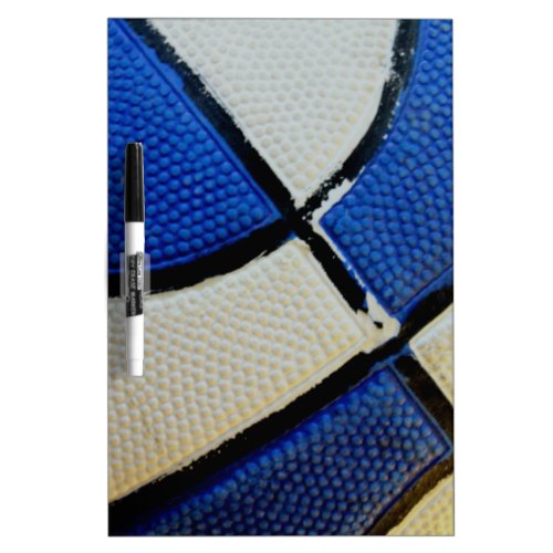 Blue and White Basketball Dry Erase Board