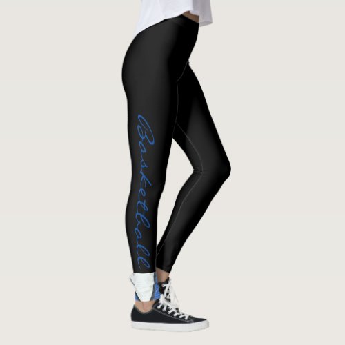 Blue and White Basketball Leggings