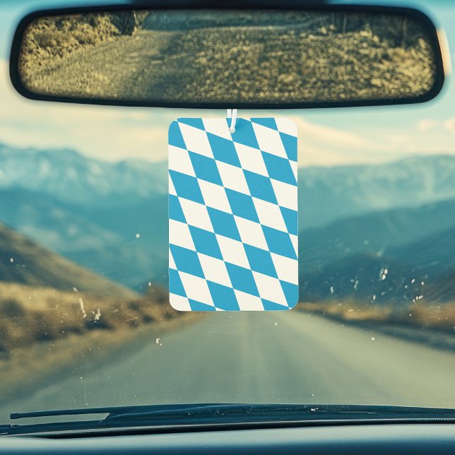 Blue and White Bavaria Diamond Flag Pattern Air Freshener (Creator Uploaded)