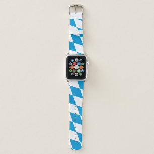 Blue and White Bavaria Diamond Flag Pattern Apple Watch Band