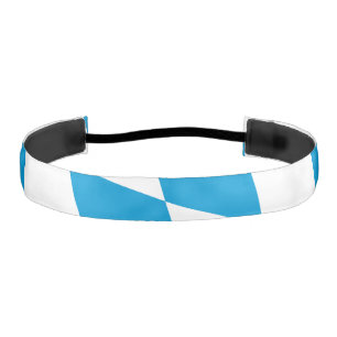 Blue and White Bavaria Diamond Flag Pattern Athletic Headband