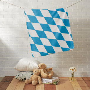 Blue and White Bavaria Diamond Flag Pattern Baby Blanket