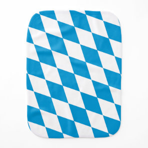 Blue and White Bavaria Diamond Flag Pattern Baby Burp Cloth