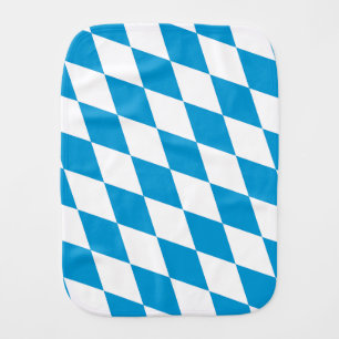 Blue and White Bavaria Diamond Flag Pattern Baby Burp Cloth