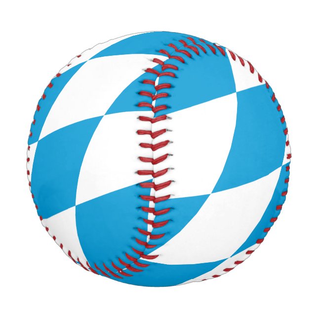Blue and White Bavaria Diamond Flag Pattern Baseball (Angled)