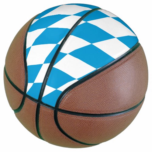 Blue and White Bavaria Diamond Flag Pattern Basketball