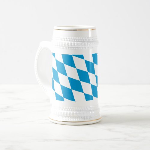 Blue and White Bavaria Diamond Flag Pattern Beer Stein