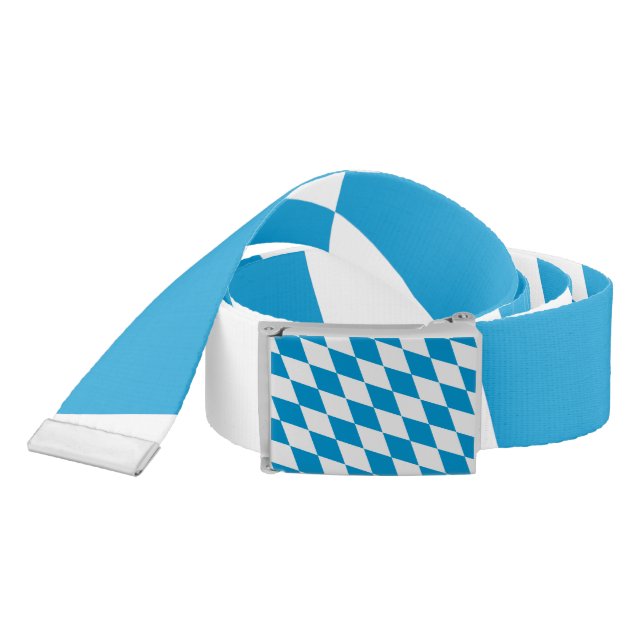 Blue and White Bavaria Diamond Flag Pattern Belt (Snake)