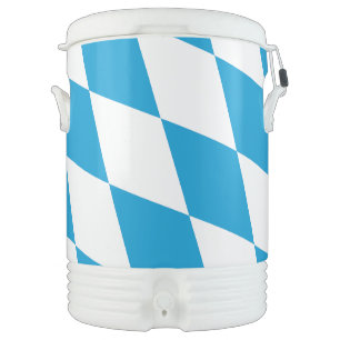 Blue and White Bavaria Diamond Flag Pattern Beverage Cooler