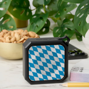 Blue and White Bavaria Diamond Flag Pattern Bluetooth Speaker