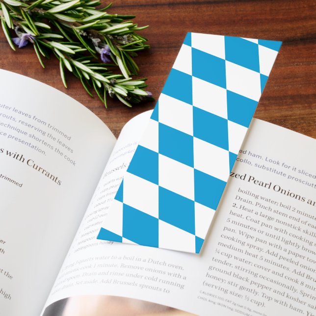 Blue and White Bavaria Diamond Flag Pattern Bookmarks (Book)