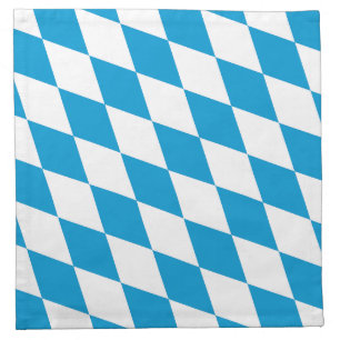 Blue and White Bavaria Diamond Flag Pattern Cloth Napkin