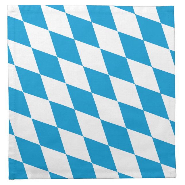 Blue and White Bavaria Diamond Flag Pattern Cloth Napkin (Front)