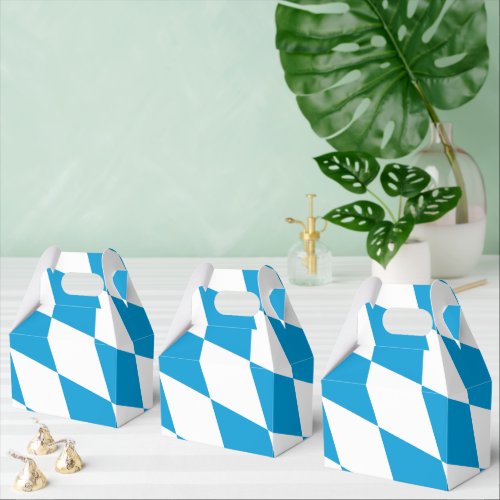 Blue and White Bavaria Diamond Flag Pattern Favor Boxes