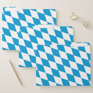 Blue and White Bavaria Diamond Flag Pattern File Folder