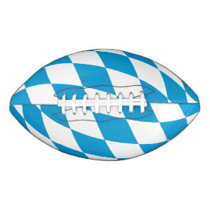 Blue and White Bavaria Diamond Flag Pattern Football