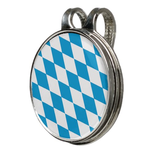 Blue and White Bavaria Diamond Flag Pattern Golf Hat Clip